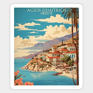 Agios Dimitrios Greece Vintage Tourism Travel Magnet